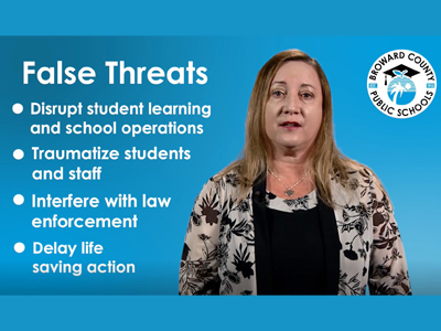 IMPORTANT MESSAGE: School Board Chair Lori Alhadeff warns that false threats disrupt school operations and law enforcement efforts to protect our schools.